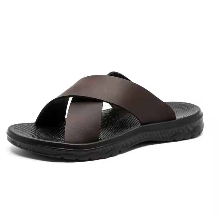 Zapatos de cuero para hombre Sandalias cómodas y transpirables de verano de gran tamaño para hombres con suela suave - 1