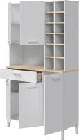 Alacena de Cocina Mueble Auxiliar de 3 Puertas y 1 Cajón Acabado en Blanco Artik y Roble Canadian - details 35