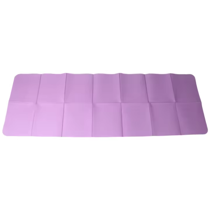 Esterilla plegable de doble cara para Yoga, Pilates y ejercicios de suelo, color púrpura - 1