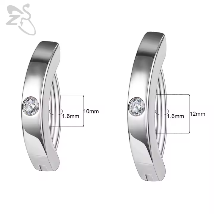 ZS-Piercing para el ombligo de Plata de Ley 925 para mujer, anillos para el vientre chapados en oro de 14K, Piercings para el cuerpo curvos inversos, 1 unidad - 1