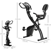 Bicicleta de Ejercicio Plegable Regulable en Altura Resistencia Magnética Ajustable Pantalla LCD - details 7