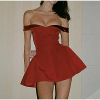 Ini-vestido de corte en A para mujer, elegante, ajustado de corte bajo, Espalda descubierta, cintura retractada, elegante - details 13
