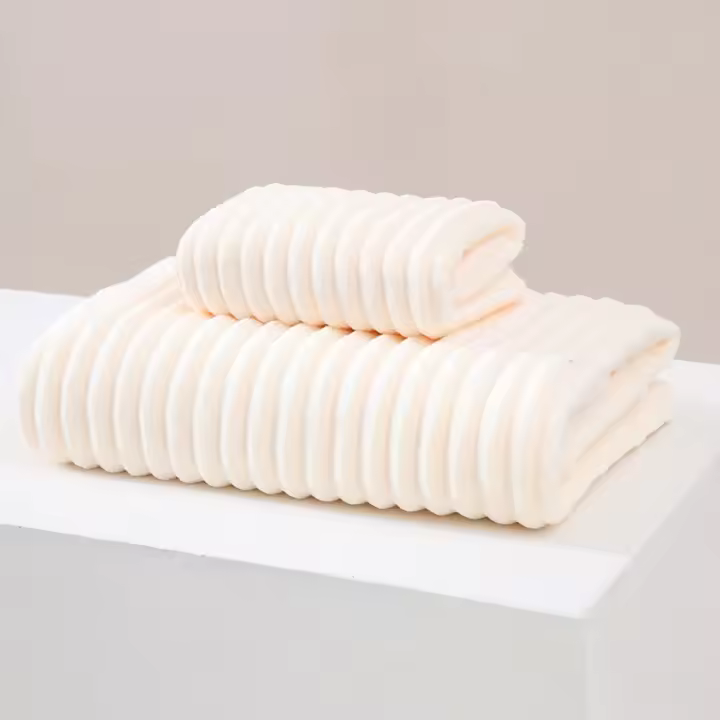 Toalla de baño multiusos con patrón de rayas, forro polar Coral, toalla de playa gruesa absorbente, toalla de piscina suave y agradable para la piel, deportes - 1