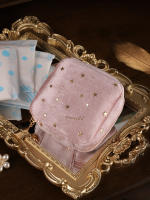 Bolsa de pañuelos sanitarios estilo japonés Mini lindo portátil exquisito bolso de maquillaje de terciopelo - details 0
