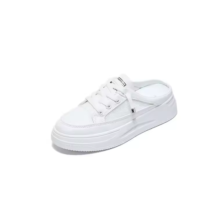 Nuevo 2024 plataforma plana blanca casual sin tacones altos, zapatos deportivos de mujer de bajo precio - 1