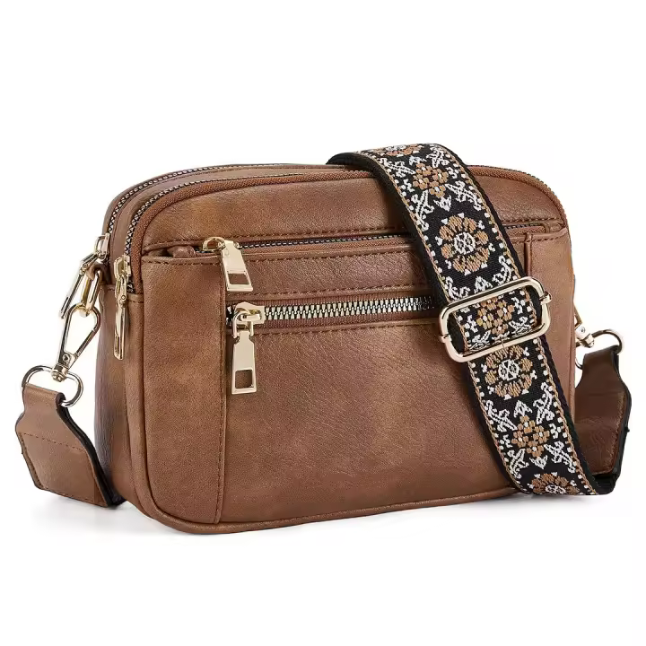 Bolsos y carteras de cuero con correas de colores hechos a mano - 1
