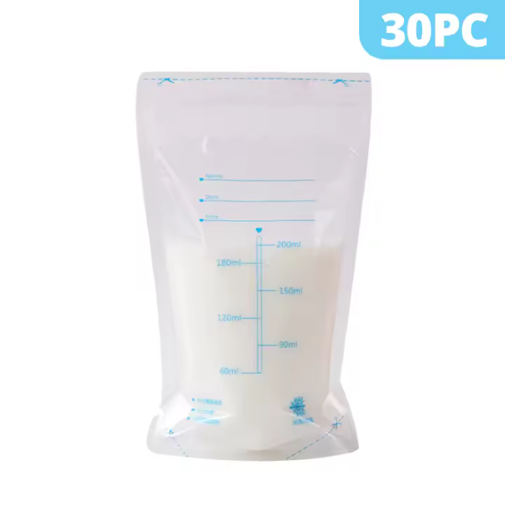 30/60/90 piezas/bolsa de leche 200ml congelador bolsas de leche de bebé de almacenamiento de alimentos bolsa de almacenamiento libre de BPA bebé alimentación bolsas de alimentación - 1