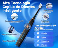 Cepillo de dientes eléctrico para adultos con 8 cabezales, cepillo de dientes eléctrico de limpieza profunda de 4 modos con cable USB y temporizador inteligente de 2 minutos - details 1