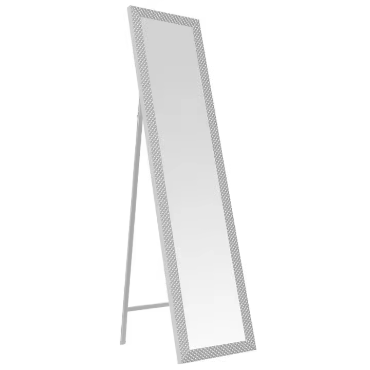 Espejo de pie con textura blanco de plástico PE de 37x157 cm - 1