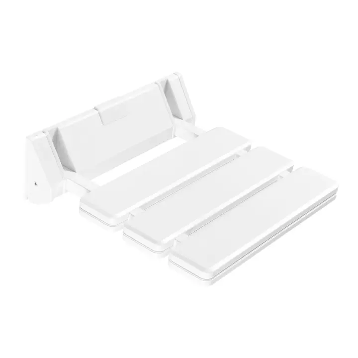 Asiento de ducha plegable de 90 °, taburete de baño montado en la pared, máx. 130kg/286,6 lbs, 32x34cm/12,6x13,38 pulgadas, blanco - 1