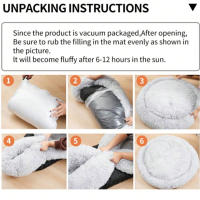 Cama Redonda Para Perro Grande Cama De Peluche Larga Suave Para Gato Hogar Para Perro De Tamaño Medio Calefacción En Invierno Para Dormir - details 5