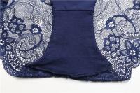 Bragas sexis de encaje para mujer, bragas transpirables de algodón sin costuras, calzoncillos transparentes para niñas, ropa interior de marca de talla grande, 1 pieza - details 4