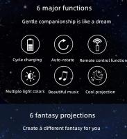 Mini proyector de cielo estrellado USB, Altavoz Bluetooth, luz nocturna giratoria, lámpara de proyector de música para decoración de dormitorio, regalo para niños - details 1