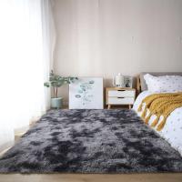 Alfombra de felpa suave y esponjosa para sala de estar, alfombrilla gruesa antideslizante para dormitorio y baño, decoración de habitación, color negro - details 4