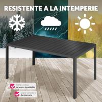 Mesa de Jardín Exterior de Aluminio 150x90x74,5cm Diseño Terraza con Patas Ajustables - details 14