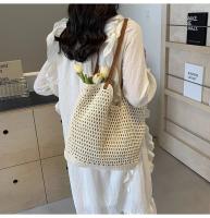 Bolso H7 de gran capacidad para mujer, nuevo bolso de playa para vacaciones en la playa, bolso de mano tejido de paja para ir al trabajo - details 10