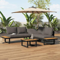 Set de Ocio en Jardín Posición de Esquina con Función de Relájate 5 Pasos Ajustables, Hasta 55° - details 12