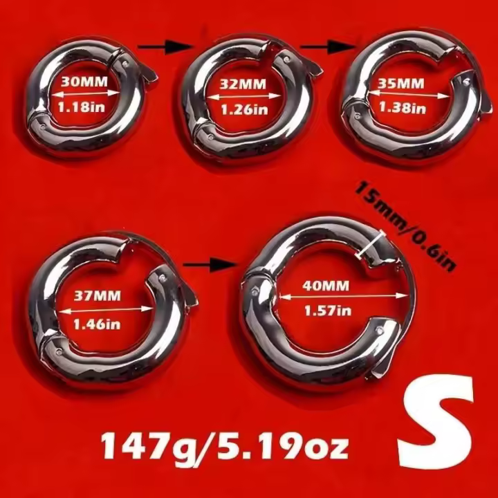 Embalaje privado Anillo de metal sexy, anillo para hombres, juguetes sexuales, anillo para retrasar la eyaculación, camilla ajustable para bolas de escroto, peso estirado, - 1
