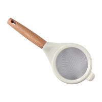 Colador de malla fina de acero inoxidable con mango de madera caliente para la eliminación de alimentos, colador de cocina - details 5
