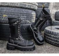 Trabajo impermeable senderismo combate cordones botas de tacón bajo, botines - details 12
