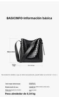 Bolso de hombro de cuero tejido a mano de gran capacidad a la moda bandolera bandolera bandolera para mujer - details 17
