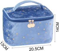Estuche para maquillaje de terciopelo, bolsa para cosméticos con forma de estrella, bolsa de viaje portátil para maquillaje, bolsa de almacenamiento para artículos de tocador con asa - details 2