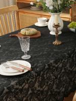 Mantel floral Ense negro, diseño estampado para cocina, salón, mesa de comedor, decoración, fiestas y eventos - details 5