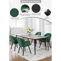 Silla de Comedor Estilo Vintage Juego de 1, Silla Cocina, Silla Nordica con Respaldo y Reposabrazos, Tela Pana, Estructura de Madera, Sillas para Tocador, Escritorio, Crema, EZS26cm-1 - details 94