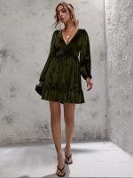 Elegante Vestido de Manga Larga para Mujer Primavera Otoño 2025 Cuello en V Moda - details 11