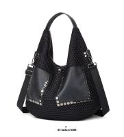 Bolso de hombro de gran capacidad de malla vintage estilo punk - details 11