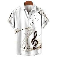 Moda Verano 2023 Camisa de Cuello Redondo con Estampado de Simbolo de Música - details 9