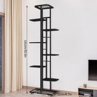 Soporte de Metal para Plantas de 8 Niveles Estante de Almacenamiento para Macetas en Gris Oscuro y Plateado Organizador de Almacenamiento para Interior y Exterior - details 2