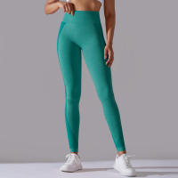 Hamidou-Pantalones deportivos sin costuras para mujer, mallas de Yoga de cintura alta, ropa de gimnasio, entrenamiento de glúteos de burbujas, pantalones para correr, Leggings de gimnasio con levantamiento de caderas - details 44