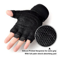 Guantes de entrenamiento para hombre y mujer, envolturas de muñeca, levantamiento de muñeca, para Fitness, entrenamiento, protección completa de La Palma, 1 par - details 4