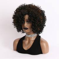 Pelucas sintéticas cortas y rizadas de moda, negras, con flequillo, cabello afro rizado, natural, de 12 pulgadas, para mujer, estilo bob. - details 1