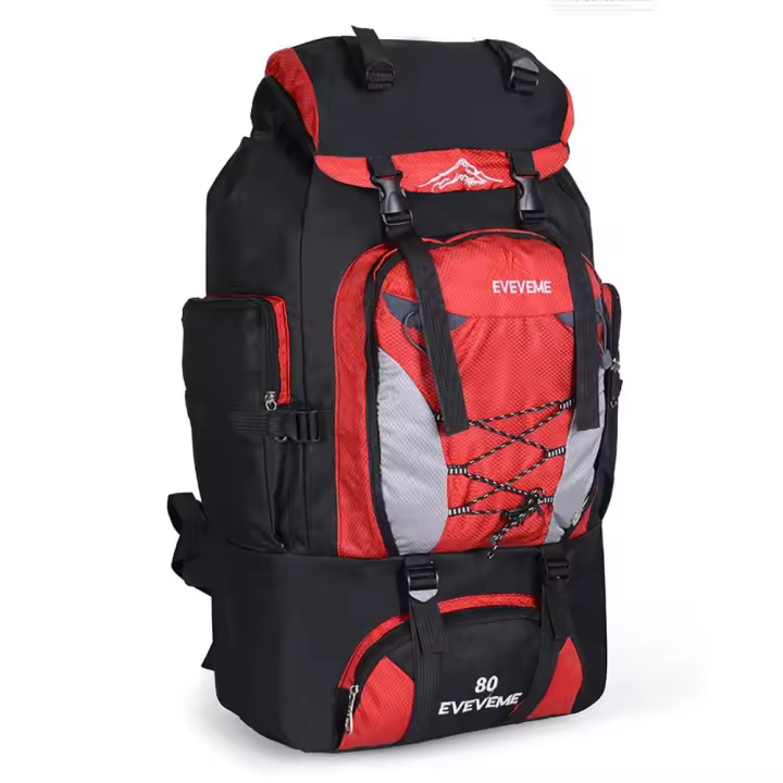 Mochila de senderismo impermeable para hombre, bolsa de equipaje de viaje para acampar, montañismo, escalada, accesorios al aire libre, 80L - 1