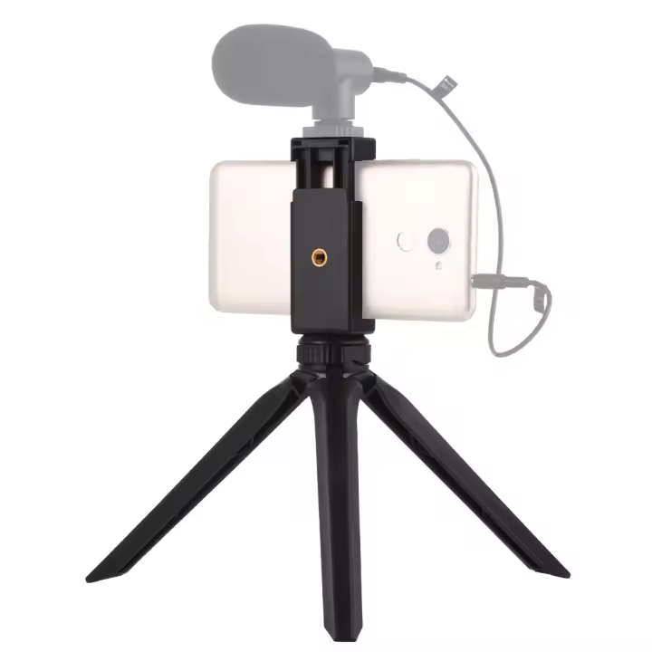 Mini trípode de plástico de bolsillo PULUZ con abrazadera para teléfono para teléfonos inteligentes (negro) - 1