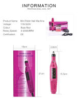 Máquina de perforación de uñas KADS 20000RPM Mini cortadora eléctrica profesional para pedicura y manicura limpieza de gel y pulido de uñas Herramienta de punta de uña - details 1
