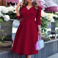 2025 otoño nuevo cuello en V correa de moda impresa longitud media cintura Ds para mujeres - details 4