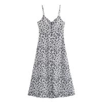 BUNO-Vestido Midi con estampado de flores para mujer, vestido largo con tirantes y estampado de flores - details 1