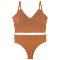 Sujetador deportivo de color sólido para mujer, ropa interior de gimnasio, yoga, entrenamiento atlético, suave, acolchado, 2 piezas - details 29
