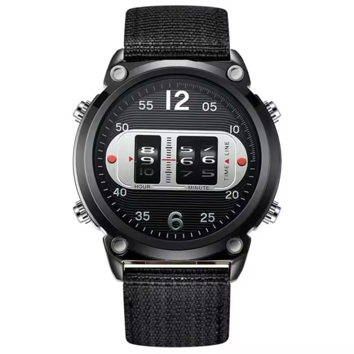 Reloj de Cuarzo de Lujo Leten Diseño Único con Correa de Nylon Negro Moda Casual para Estudiantes - 1