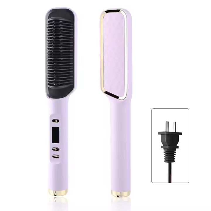 Cepillo Rectificador de Cabello de Iones Negativos Auto Off para Uso Doméstico y Barbería - 1