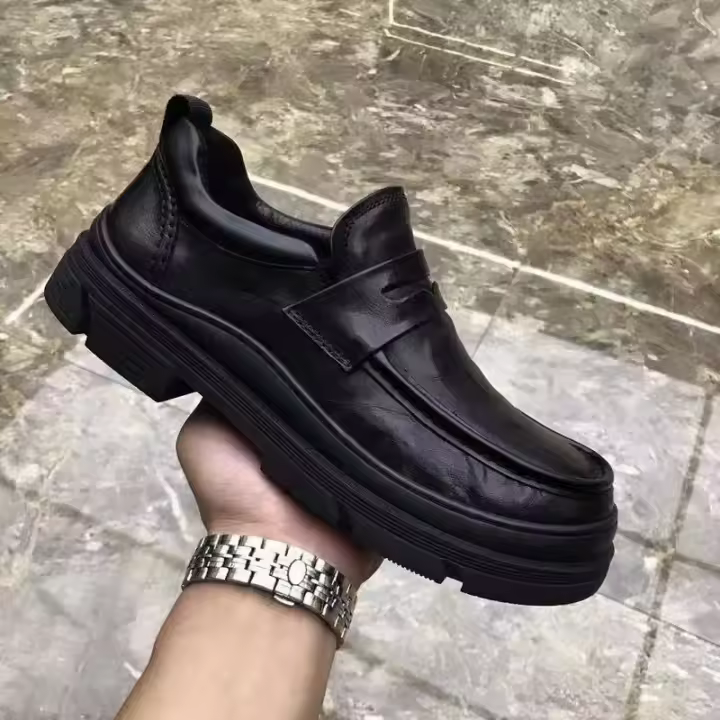 Nueva tendencia de cuero, zapatos casuales de negocios versátiles, zapatos individuales con plataforma - 1