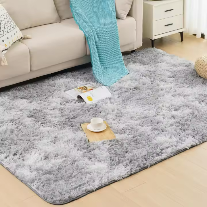 Alfombra de Pelo Largo 160 x 230 x 0.8 cm Alfombra para Sala de Estar y Dormitorio Espuma Gruesa - 1