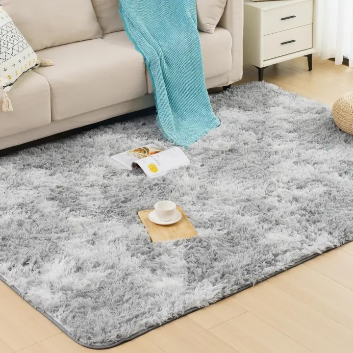 Alfombra de Pelo Largo 160 x 230 x 0.8 cm Alfombra para Sala de Estar y Dormitorio Espuma Gruesa - 1