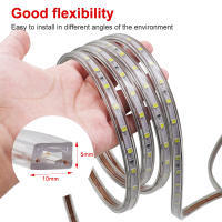 GAHADA Tira de LED Flexible 220V 60LEDs/m Iluminación y Decoración Impermeable con Enchufe de Interruptor EU - details 1