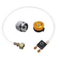 Adaptador de llenado de estufa para acampar al aire libre, con puerto de escape, convertidor, accesorios de acoplamiento de cilindro de gas de fondo plano - details 1