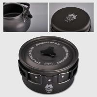 3 unids/set Camping al aire libre olla para cocinar agua hervidor de agua juego de utensilios de cocina portátiles vajilla senderismo Picnic - details 8