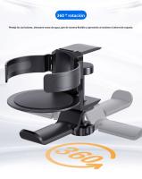 "Soporte para Auriculares y Vaso 2 en 1 |   Organizador Giratorio 360° °   Sin perforación |   Soporte de Pared y Escritorio en Aluminio. |   Multifuncional para Gaming y Oficina |   Base Adhesiva Fuerte y Ajustable |   Ideal para mantener tu espacio orde - details 2